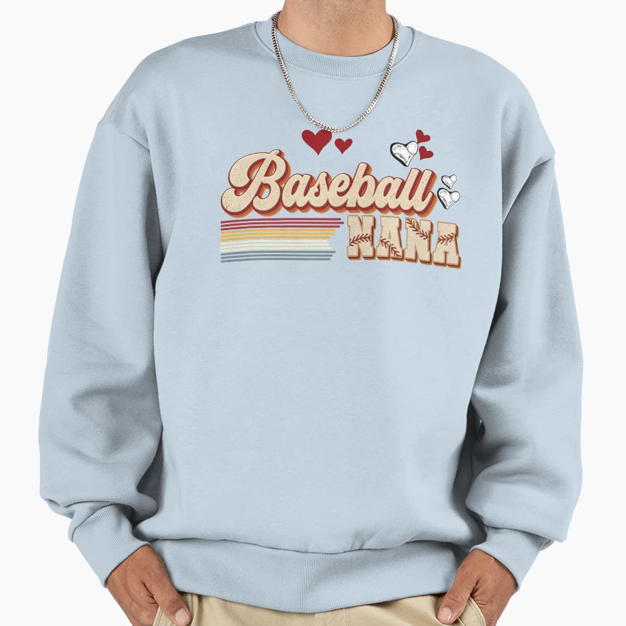 Baseball Nana Love Sweatshirt - Graphic Print for Adults - T-Shirt, Sweatshirt, Hoodie