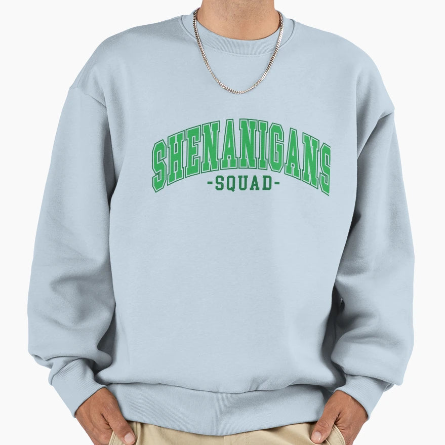 Shenanigans Squad St Patricks Day Sweatshirt - Minimalist Print for Adults - T-Shirt, Sweatshirt, Hoodie