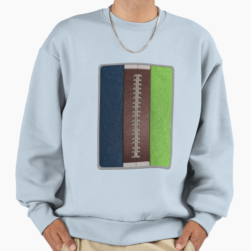 Football Navy Green And Gray Sweatshirt - Casual Everyday Wear for Adults - T-Shirt, Sweatshirt, Hoodie