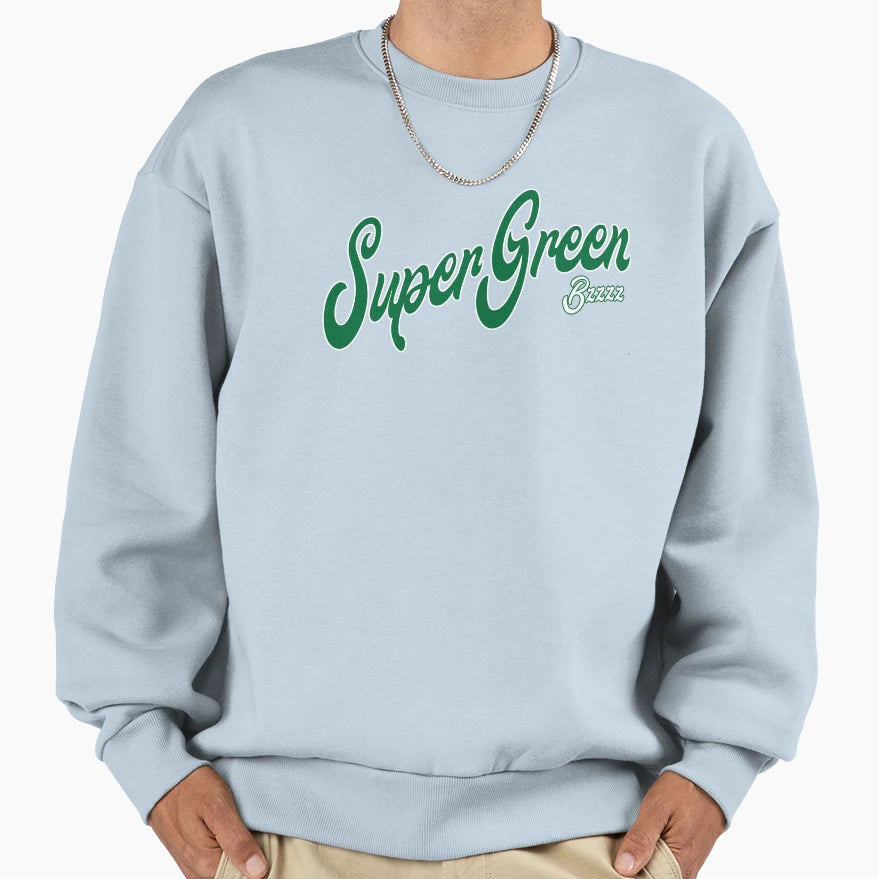 Super Green Bzzzz Green White Sweatshirt - Novelty Apparel Men Women - T-Shirt, Sweatshirt, Hoodie