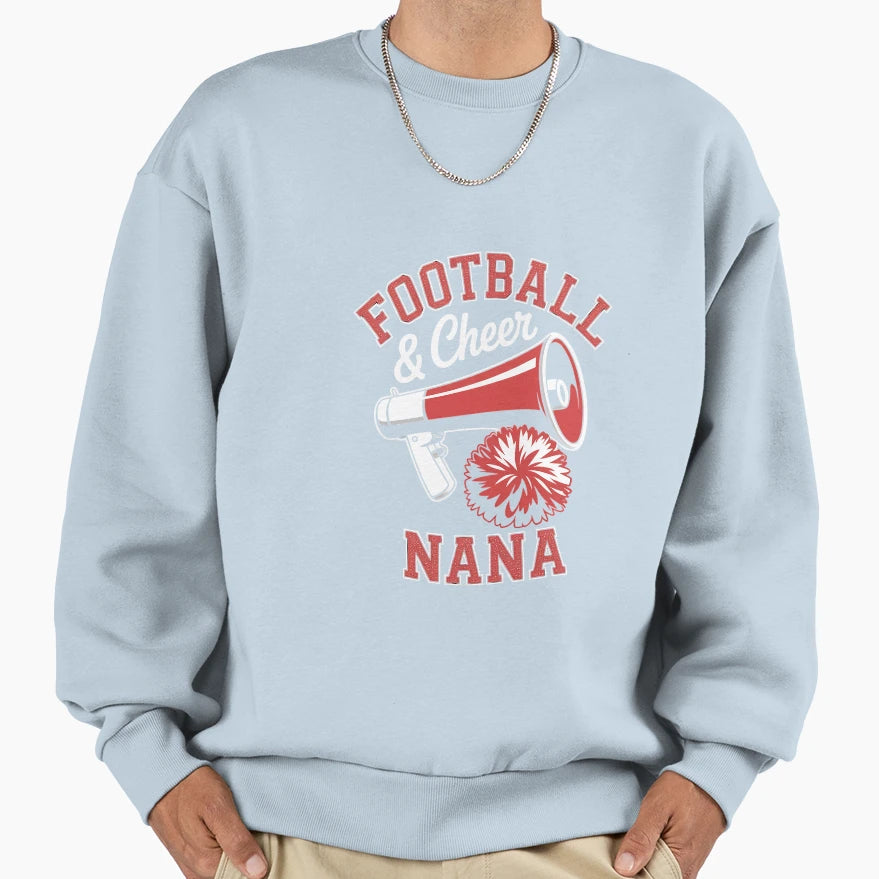 Football Cheer Nana Sweatshirt - Casual Everyday Wear for Adults - T-Shirt, Sweatshirt, Hoodie
