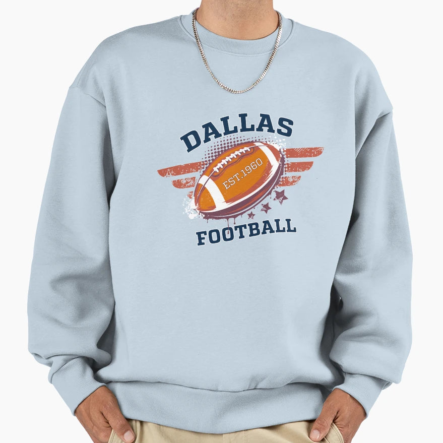 Dallas Football Sweatshirt - Custom Art Print Men Women - T-Shirt, Sweatshirt, Hoodie