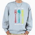 Fork Spoon Knife What Color Is My Sweatshirt - Trendy Graphic for Adults - T-Shirt, Sweatshirt, Hoodie