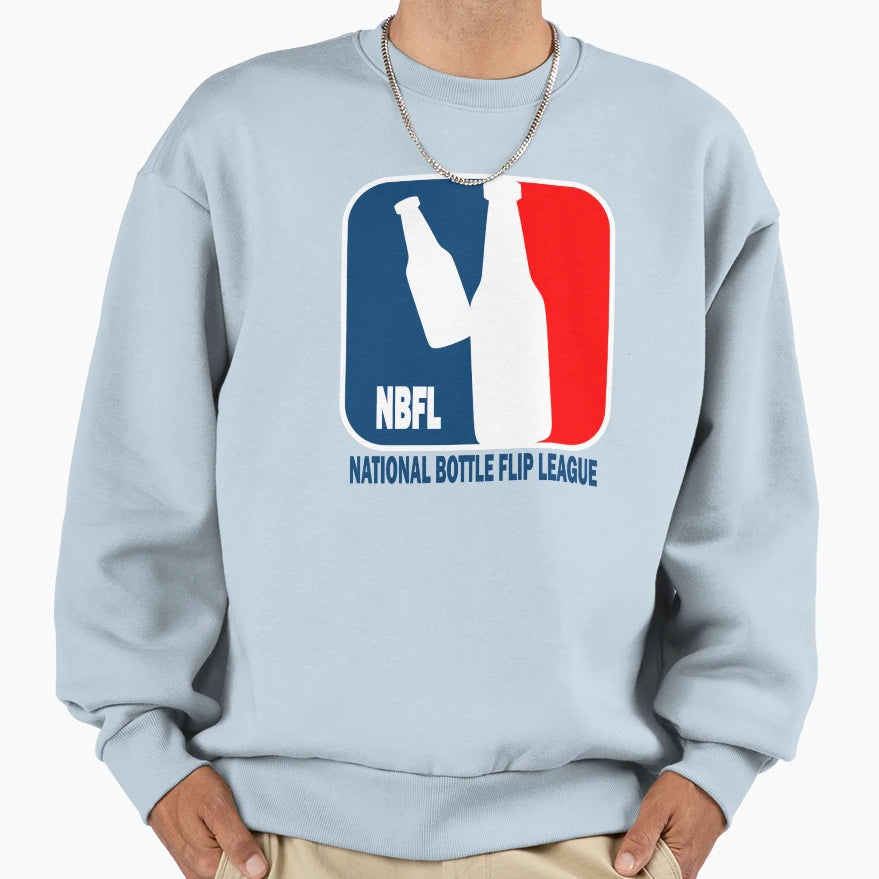 Nbfl National Bottle Flipping Sweatshirt - Novelty Apparel for Adults - T-Shirt, Sweatshirt, Hoodie