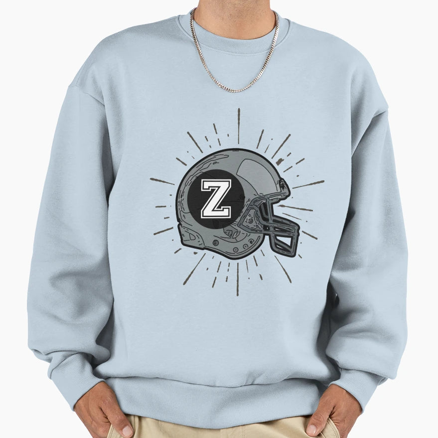 Monogram Z Football Helmet Sunburst Sweatshirt - Unique Graphic Men Women - T-Shirt, Sweatshirt, Hoodie