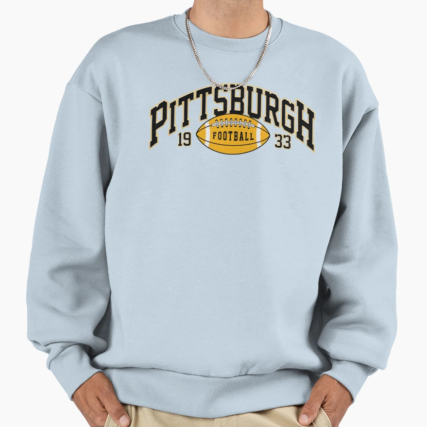 Pittsburgh Football Varsity Sweatshirt - Casual Everyday Wear Men Women - T-Shirt, Sweatshirt, Hoodie