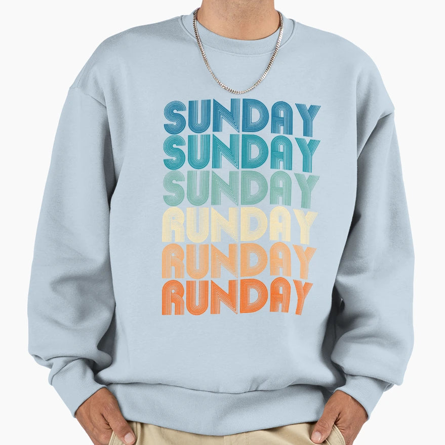 Sunday Runday Fitness Training Sweatshirt - Minimalist Print Men Women - T-Shirt, Sweatshirt, Hoodie