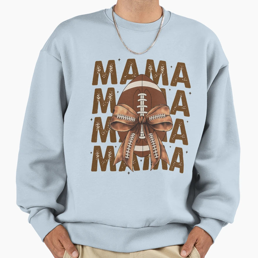 Football Mama Bow Sweatshirt - Trendy Graphic Men Women - T-Shirt, Sweatshirt, Hoodie