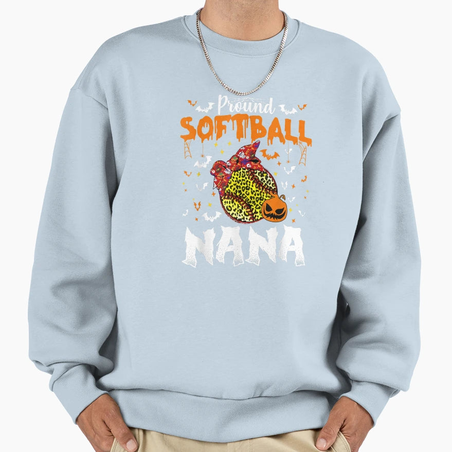 Proud Softball Nana Leopard Sweatshirt - Minimalist Print for Adults - T-Shirt, Sweatshirt, Hoodie