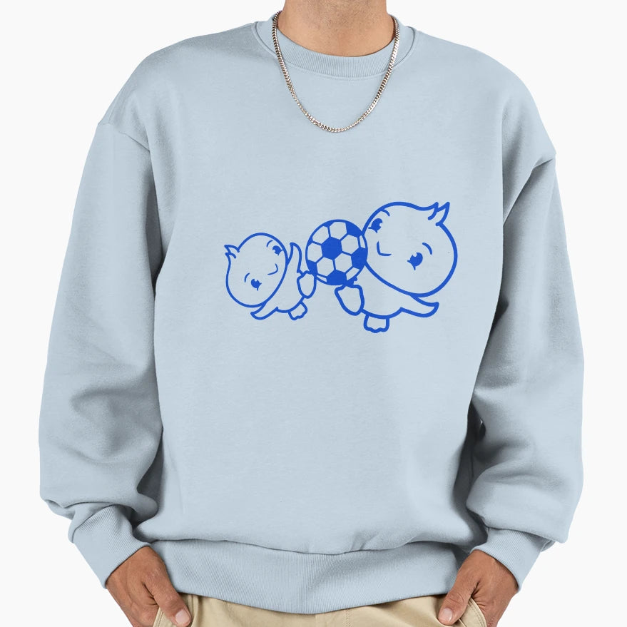 2 Birds Two Playing Soccer Sweatshirt - Custom Art Print Men Women - T-Shirt, Sweatshirt, Hoodie