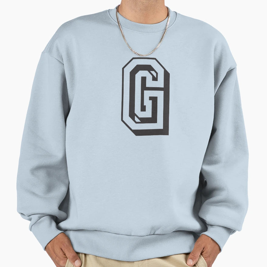 Letter G College Font University Uni Sweatshirt - Graphic Print for Adults - T-Shirt, Sweatshirt, Hoodie