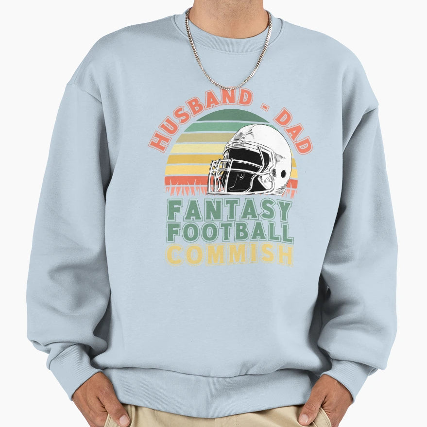 Husband Dad Fantasy Football Sweatshirt - Minimalist Print for Adults - T-Shirt, Sweatshirt, Hoodie