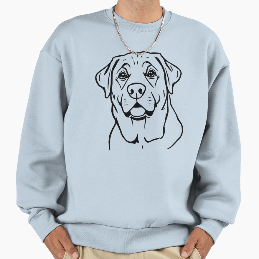 Friendly Labrador Retriever Sitting Sweatshirt - Trendy Graphic for Adults - T-Shirt, Sweatshirt, Hoodie