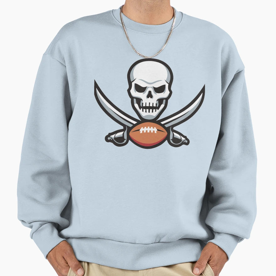Football Skull Sweatshirt - Graphic Print Unisex - T-Shirt, Sweatshirt, Hoodie