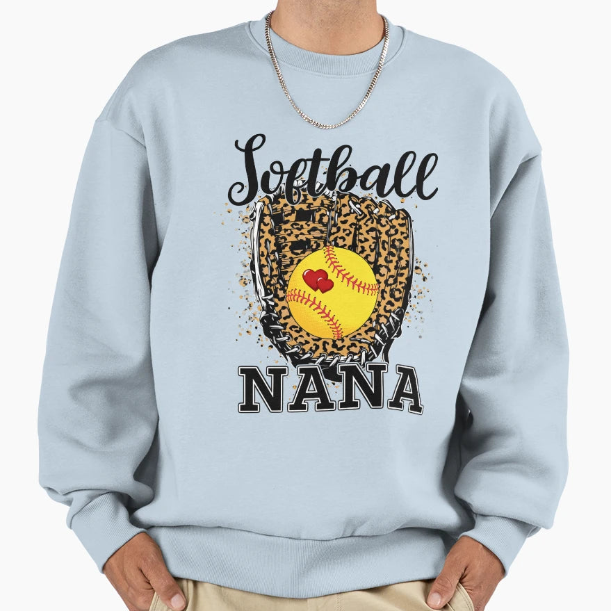 Softball Nana Leopard Game Day Sweatshirt - Streetwear Style Men Women - T-Shirt, Sweatshirt, Hoodie