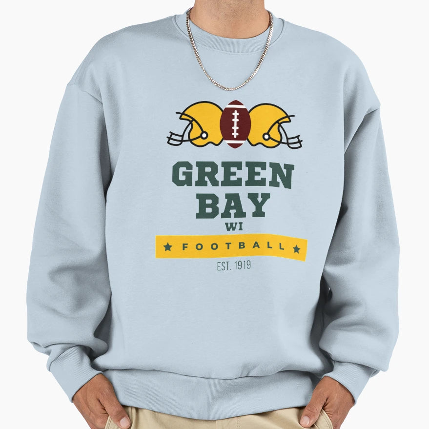 Green Bay Wisconsin Football Sweatshirt - Minimalist Print Men Women - T-Shirt, Sweatshirt, Hoodie
