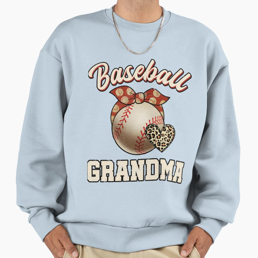 Baseball Grandma Leopard Baseball Sweatshirt - Fun Novelty Design Unisex - T-Shirt, Sweatshirt, Hoodie