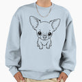 Chihuahua Wearing Tiny And Sitting Sweatshirt - Trendy Graphic Unisex - T-Shirt, Sweatshirt, Hoodie