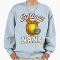 Softball Nana Leopard Heart Softball Sweatshirt - Unique Graphic Men Women - T-Shirt, Sweatshirt, Hoodie