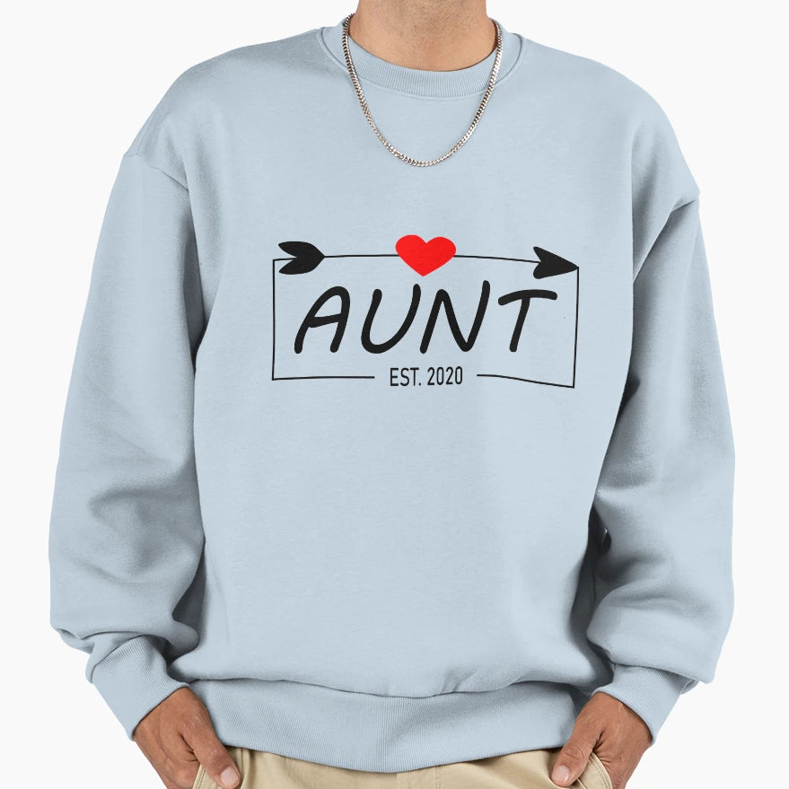 Aunt Est 2020 Pregnancy Announcement Sweatshirt - Minimalist Print Unisex - T-Shirt, Sweatshirt, Hoodie
