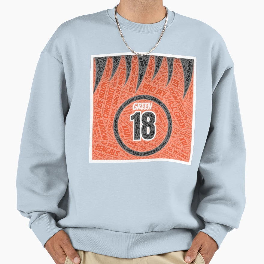 Green Stipes Sweatshirt - Unique Graphic for Adults - T-Shirt, Sweatshirt, Hoodie