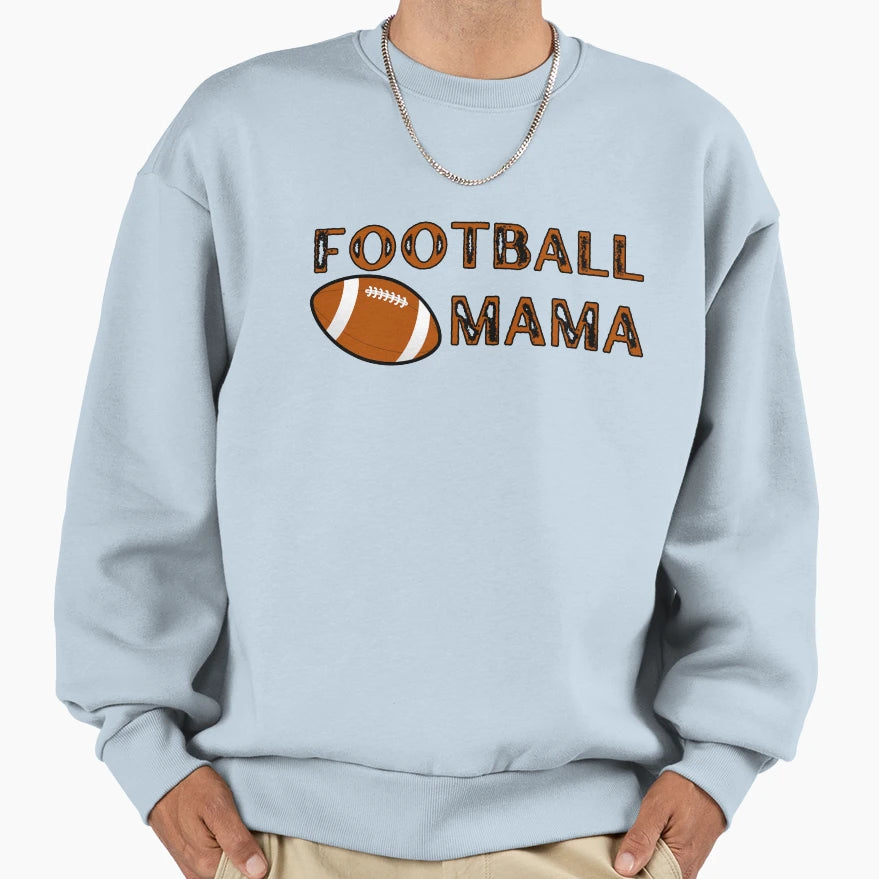 Football Mama Mom Foot Balls Mother Sweatshirt - Graphic Print for Adults - T-Shirt, Sweatshirt, Hoodie