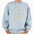 Distressed American Flag Papa Sweatshirt - Unique Graphic Men Women - T-Shirt, Sweatshirt, Hoodie