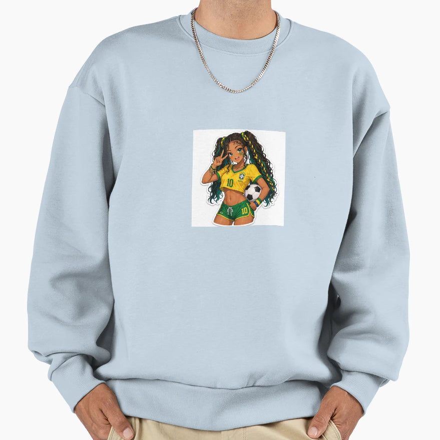 World Cup Girlz Brazil Sweatshirt - Minimalist Print for Adults - T-Shirt, Sweatshirt, Hoodie