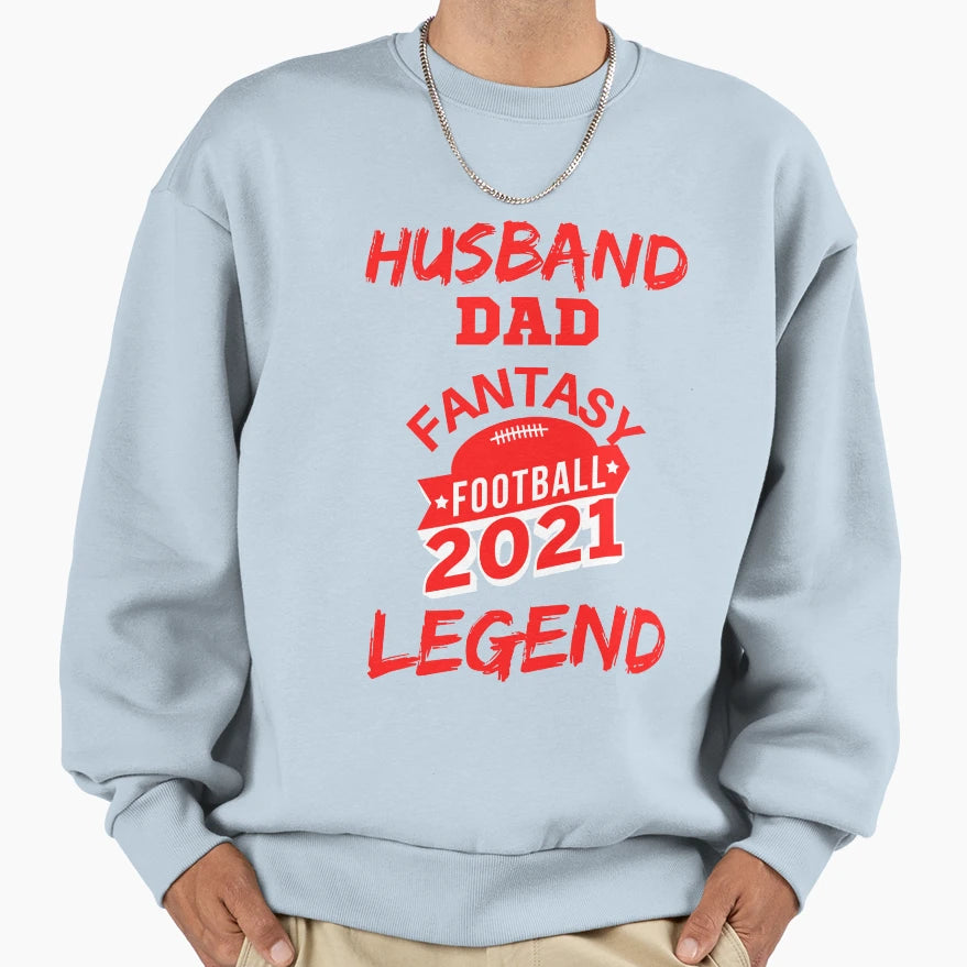Husband Dad Fantasy Football Sweatshirt - Aesthetic Graphic for Adults - T-Shirt, Sweatshirt, Hoodie