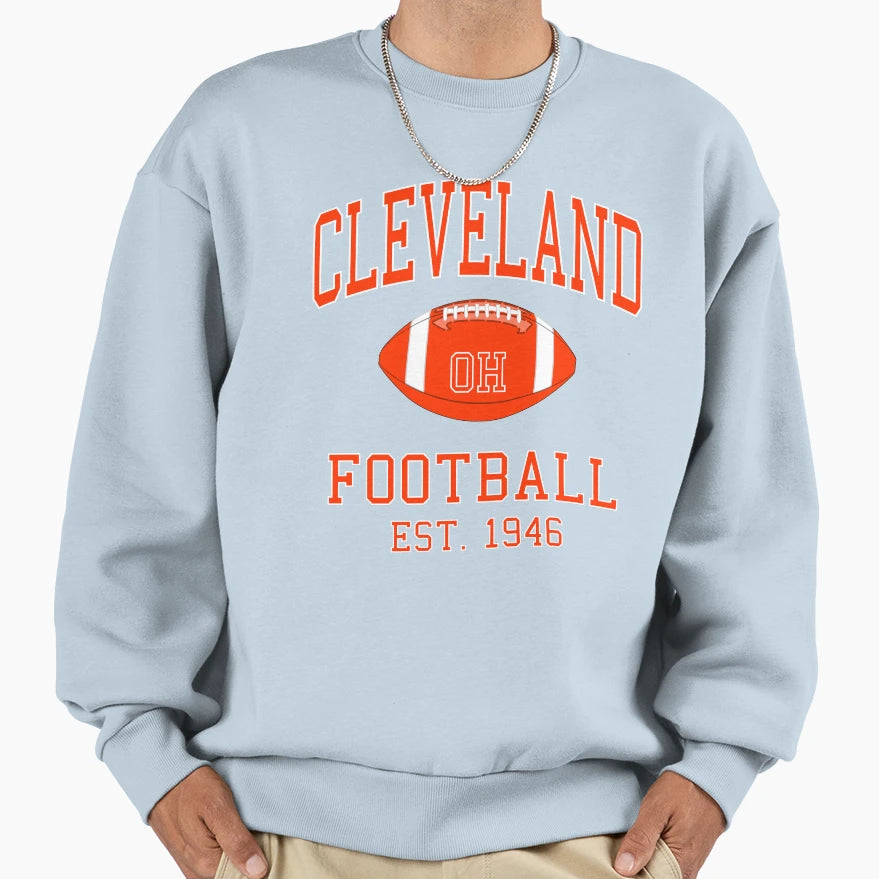 Cleveland Football Sweatshirt - Novelty Apparel Unisex - T-Shirt, Sweatshirt, Hoodie