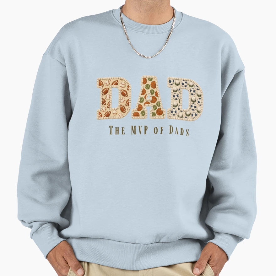 Mvp Dads Sports Dad Faux Patchwork T-Shirt - Novelty Apparel for Adults - T-Shirt, Sweatshirt, Hoodie