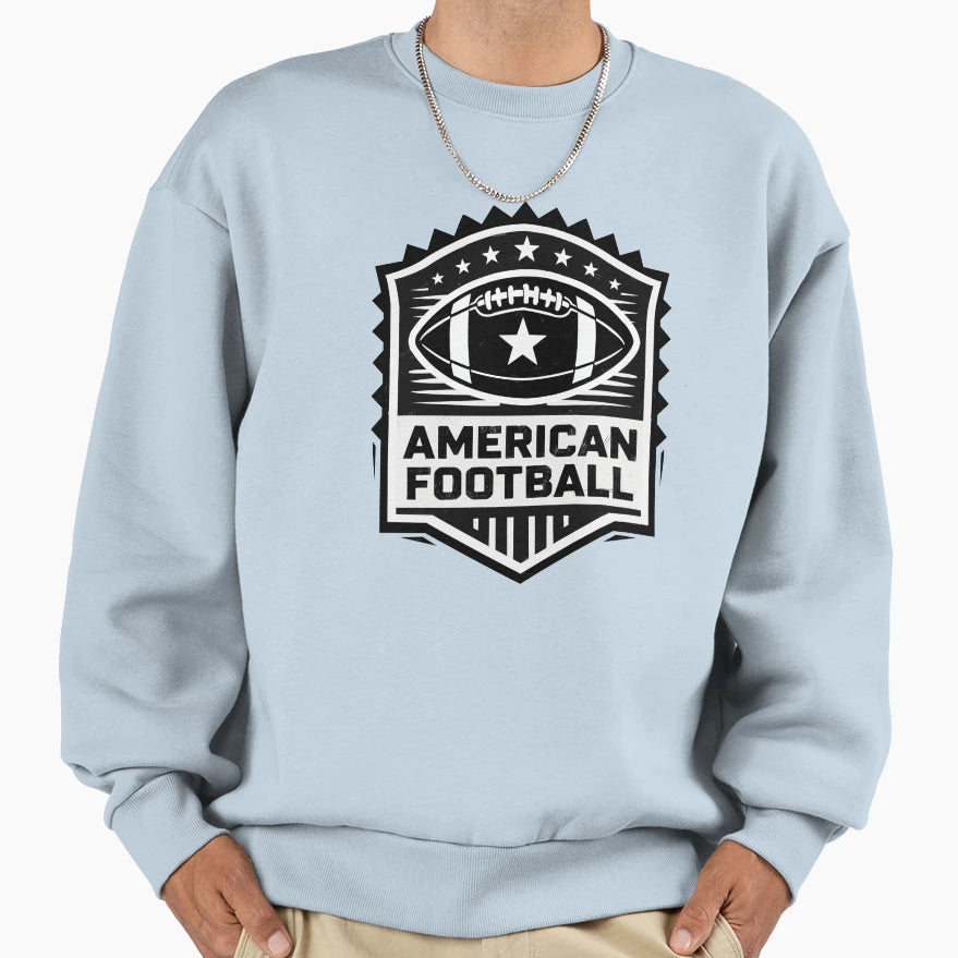 Shield Badge Football Sweatshirt - Casual Everyday Wear Men Women - T-Shirt, Sweatshirt, Hoodie