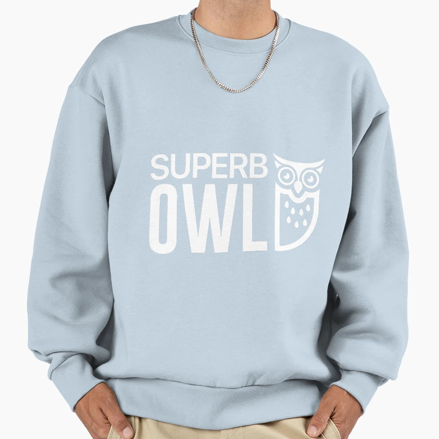 Superb Owl Logotype Owl Bird Sweatshirt - Unique Graphic for Adults - T-Shirt, Sweatshirt, Hoodie