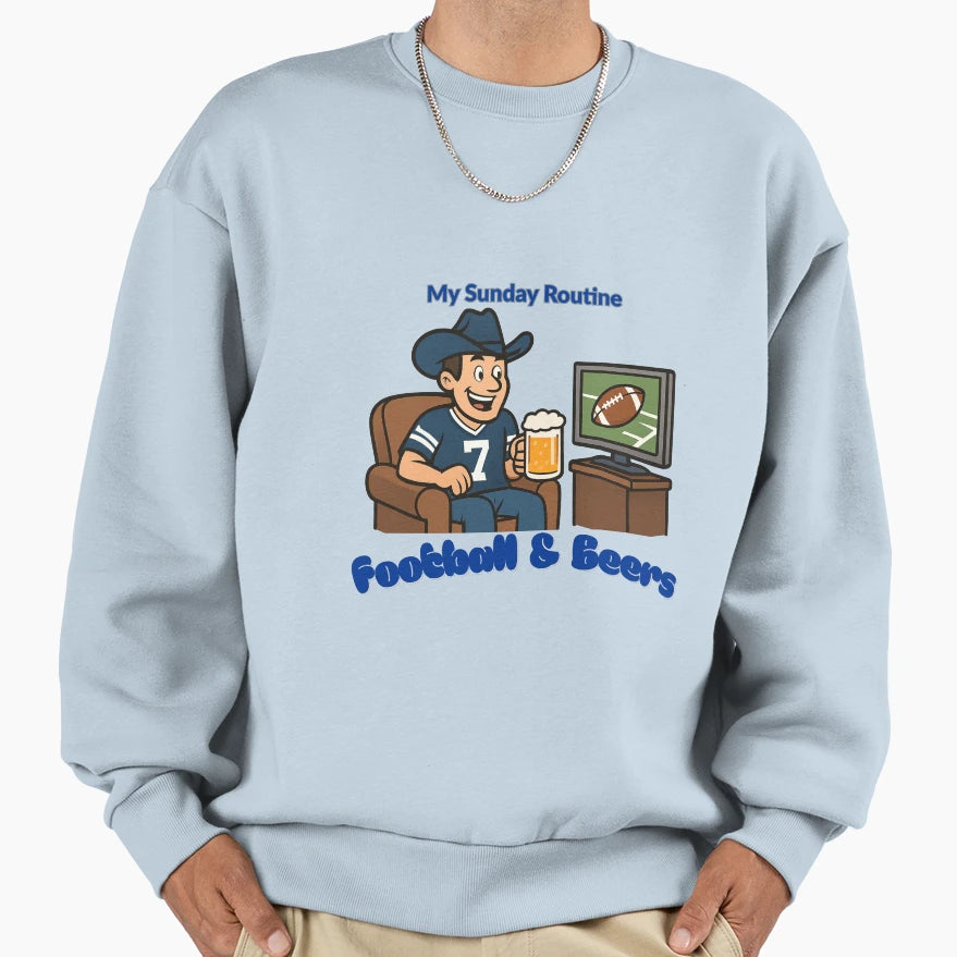 Dallas Cowboys Sunday Routine Football T-Shirt - Trendy Graphic Men Women - T-Shirt, Sweatshirt, Hoodie