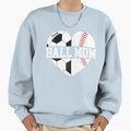 Ball Mom Heart Funny Baseball Sweatshirt - Custom Art Print for Adults - T-Shirt, Sweatshirt, Hoodie