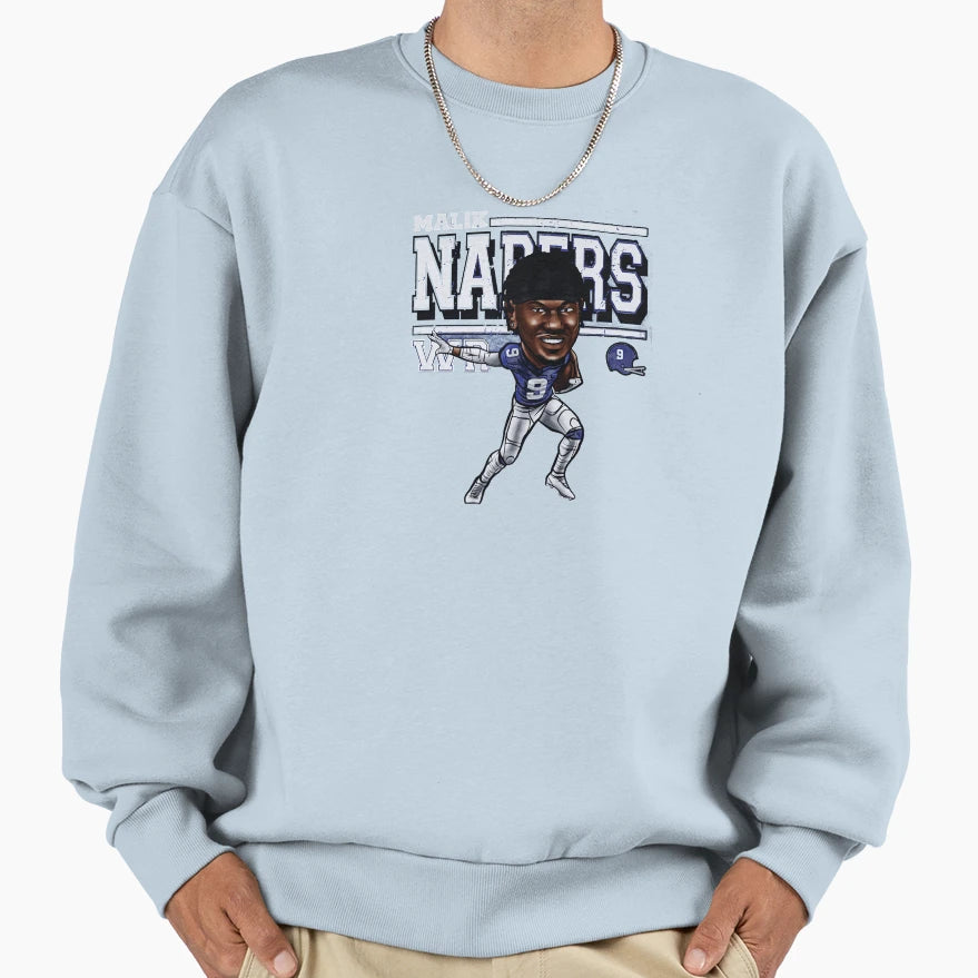 Malik Nabers New York G Cartoon Sweatshirt - Streetwear Style Unisex - T-Shirt, Sweatshirt, Hoodie