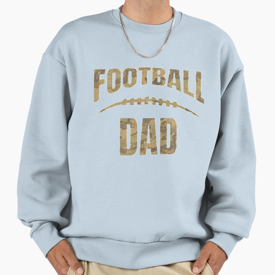 Football Dad Distressed Camo Sweatshirt - Streetwear Style Men Women - T-Shirt, Sweatshirt, Hoodie
