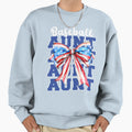 Patriotic Baseball Aunt Bow Usa Sweatshirt - Custom Art Print for Adults - T-Shirt, Sweatshirt, Hoodie