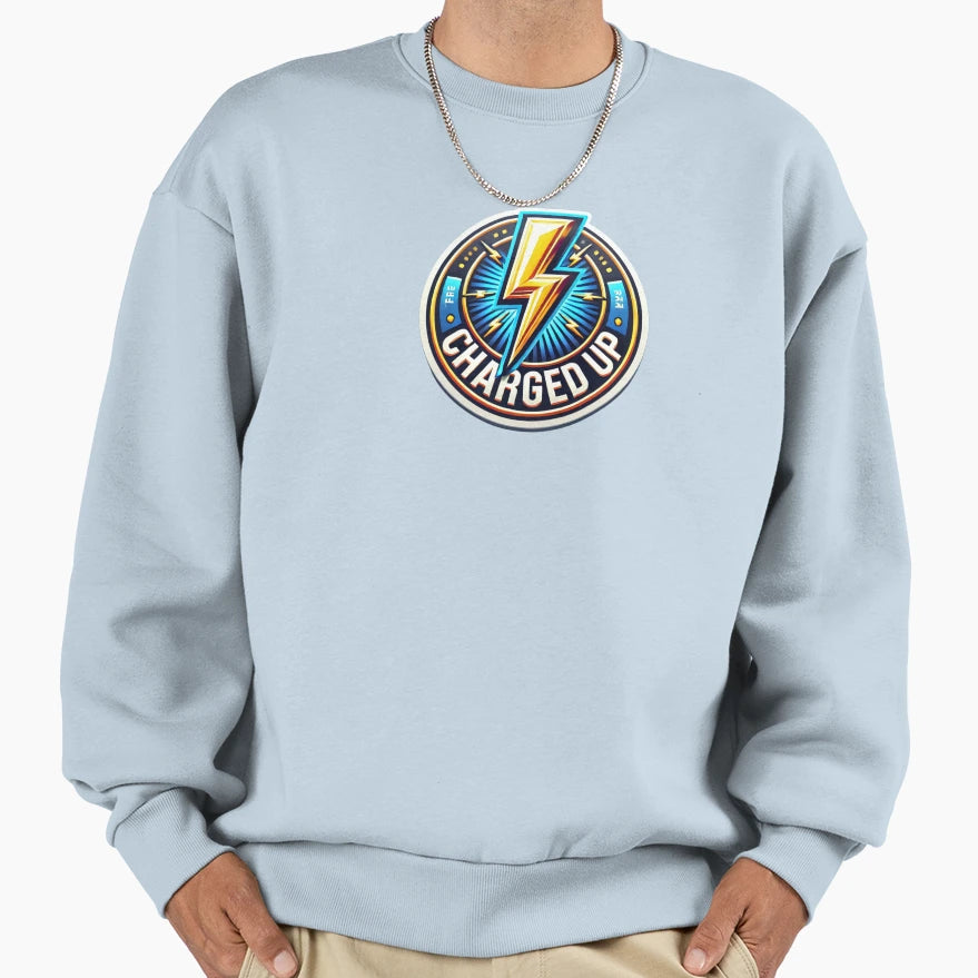 Charged Up Los Angeles Chargers Badge Sweatshirt - Graphic Print for Adults - T-Shirt, Sweatshirt, Hoodie