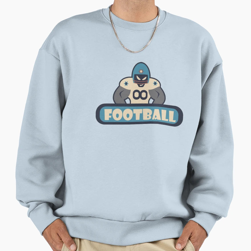 Football Sport Blue Sweatshirt - Trendy Graphic Unisex - T-Shirt, Sweatshirt, Hoodie