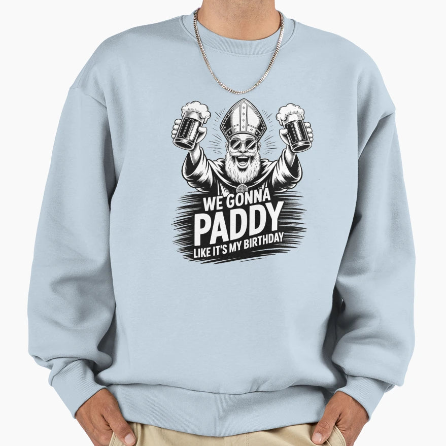 Saint Patrick Ink Wash Beer Art Sweatshirt - Fun Novelty Design Unisex - T-Shirt, Sweatshirt, Hoodie