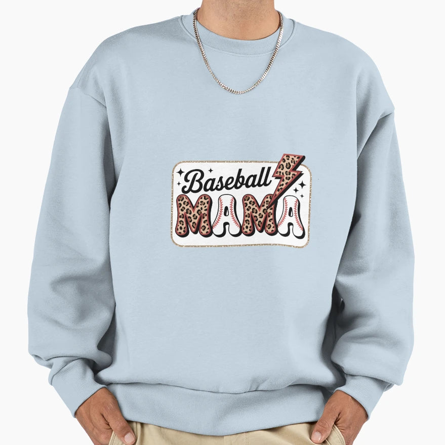 Softball Baseball Mom Leopard Sweatshirt - Novelty Apparel Men Women - T-Shirt, Sweatshirt, Hoodie