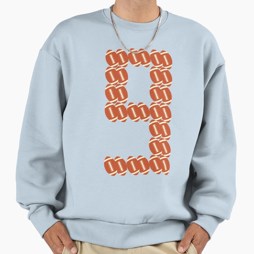 Player Number 9 Nine American Sweatshirt - Trendy Graphic Men Women - T-Shirt, Sweatshirt, Hoodie