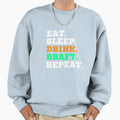 Eat Sleep Drink Draft Repeat White Sweatshirt - Minimalist Print Unisex - T-Shirt, Sweatshirt, Hoodie