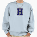 Silver And Navy Varsity Letter H Sweatshirt - Minimalist Print Men Women - T-Shirt, Sweatshirt, Hoodie