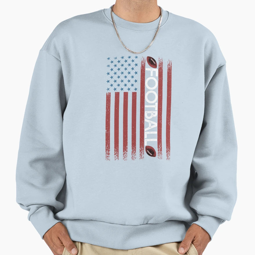 Grunge American Football Usa Flag Sweatshirt - Streetwear Style Unisex - T-Shirt, Sweatshirt, Hoodie