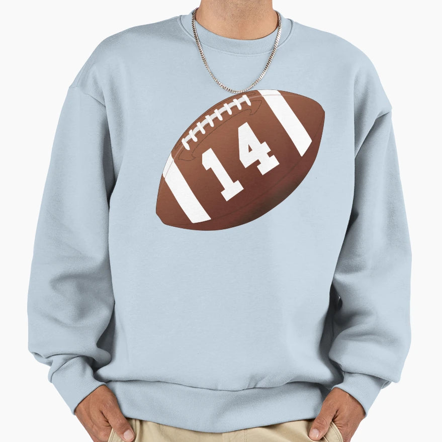 American Football Ball Number 14 Sweatshirt - Unique Graphic Men Women - T-Shirt, Sweatshirt, Hoodie
