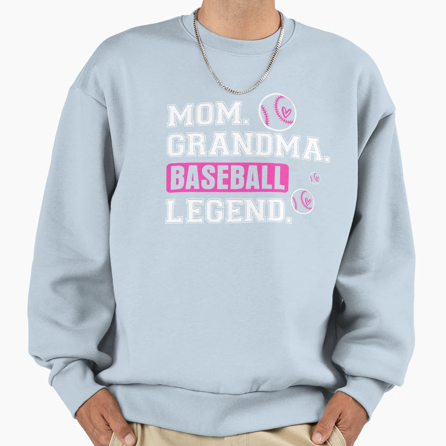 Mom Grandma Baseball Legend T-Shirt - Custom Art Print Men Women - T-Shirt, Sweatshirt, Hoodie