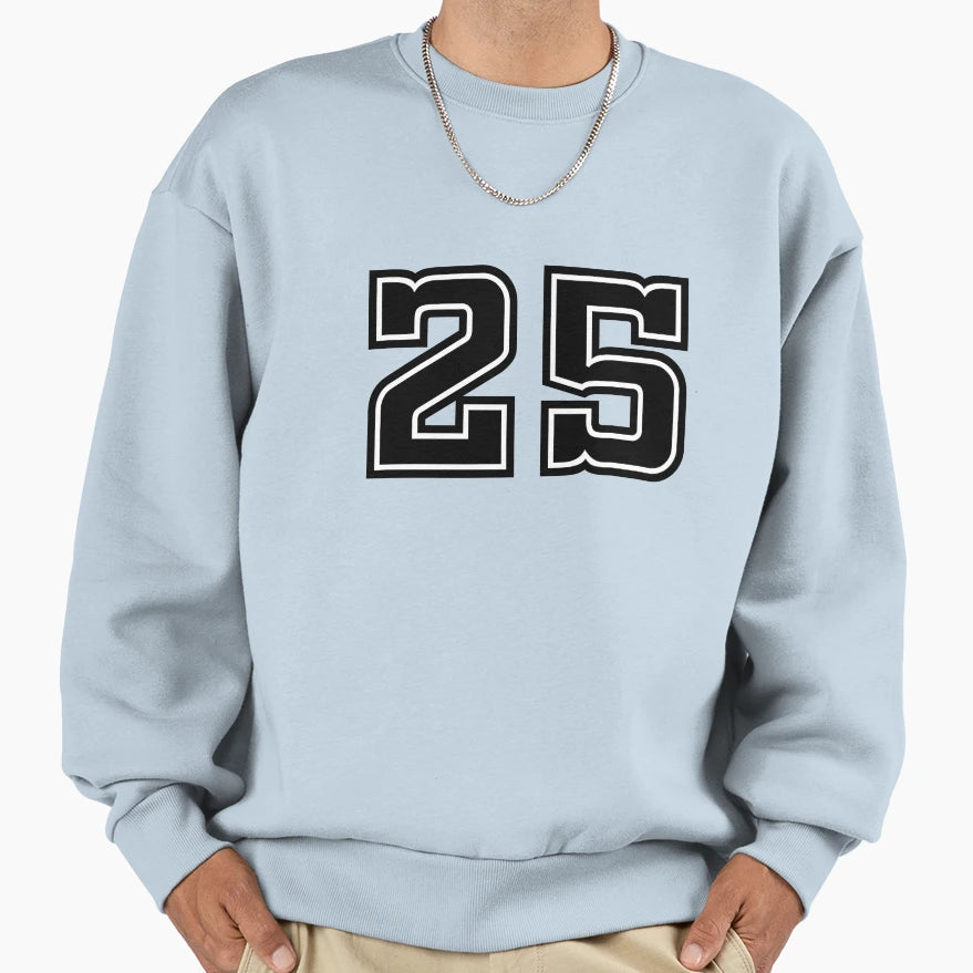 Number Twenty Five 25 Sport Sweatshirt - Minimalist Print for Adults - T-Shirt, Sweatshirt, Hoodie