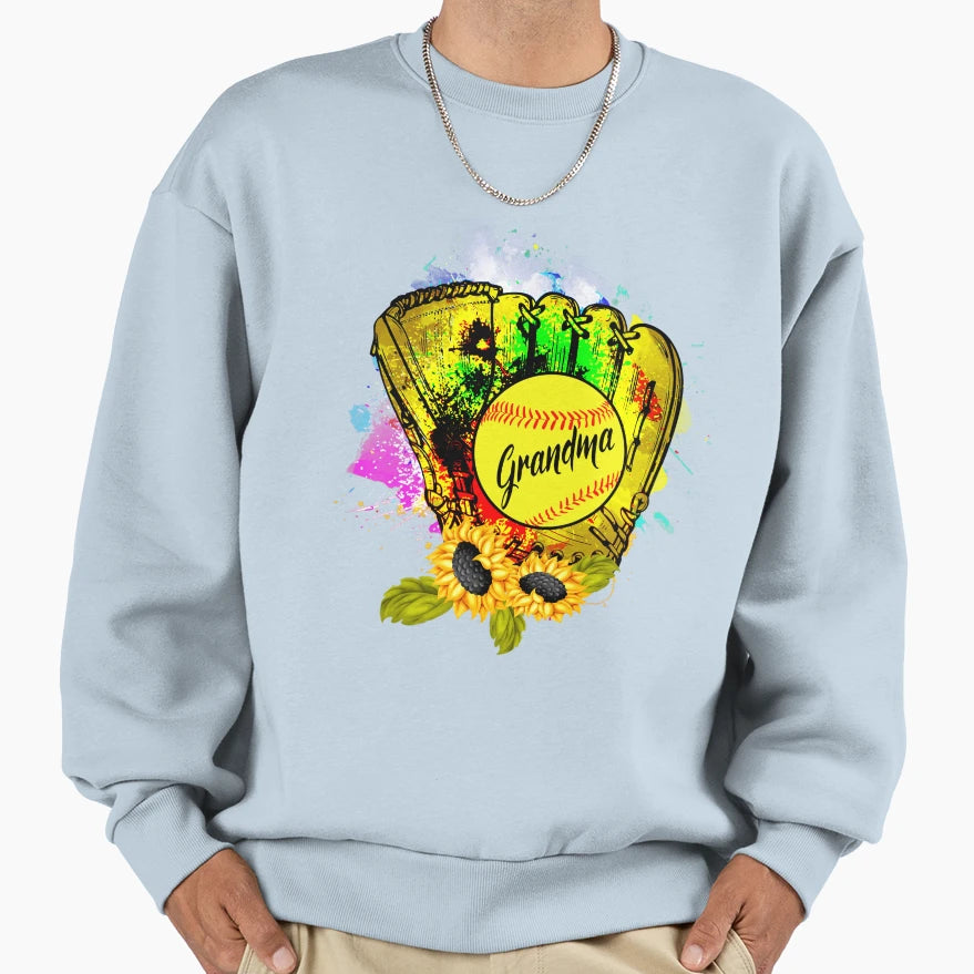 Grandma Sunflower Softball Sweatshirt - Aesthetic Graphic Men Women - T-Shirt, Sweatshirt, Hoodie